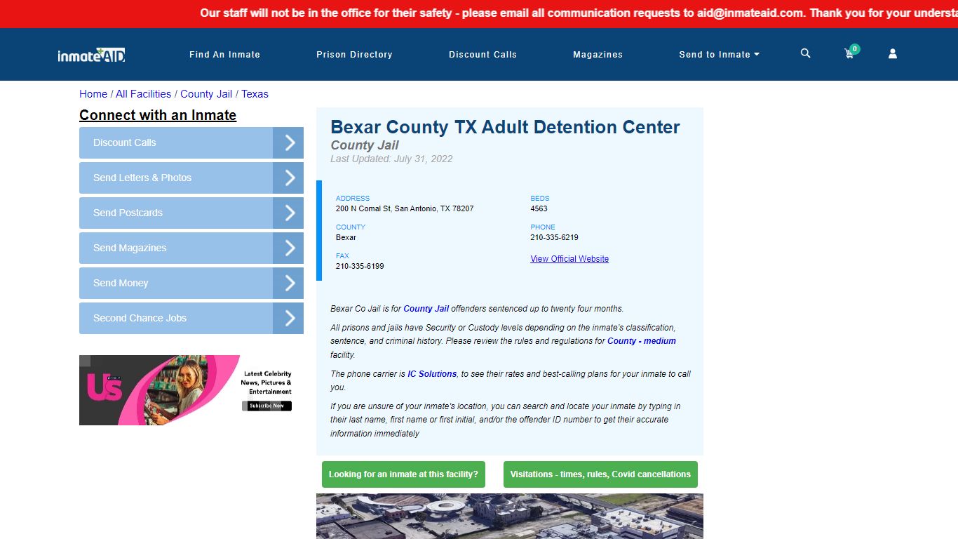 Bexar County TX Adult Detention Center - Inmate Locator ...